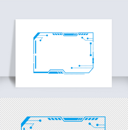 科技蓝色方边框矢量元素（五十三）图片