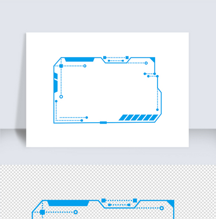 科技蓝色方边框矢量元素（五十四）图片