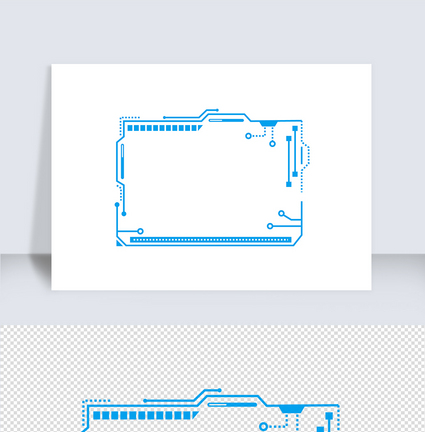 科技蓝色方边框矢量元素（五十五）图片