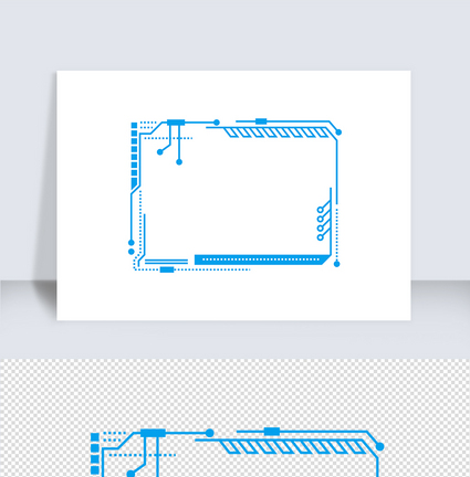 科技蓝色方边框矢量元素图片