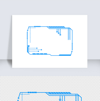 科技创新蓝色边框矢量元素（十）图片