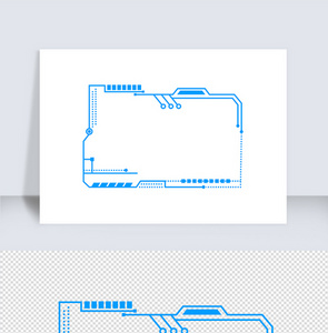 科技创新蓝色边框矢量元素（十三）图片