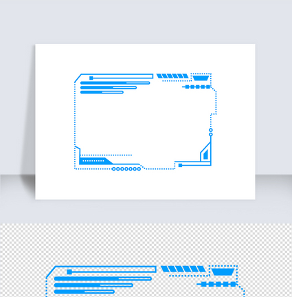 科技创新蓝色边框矢量元素（十五）图片