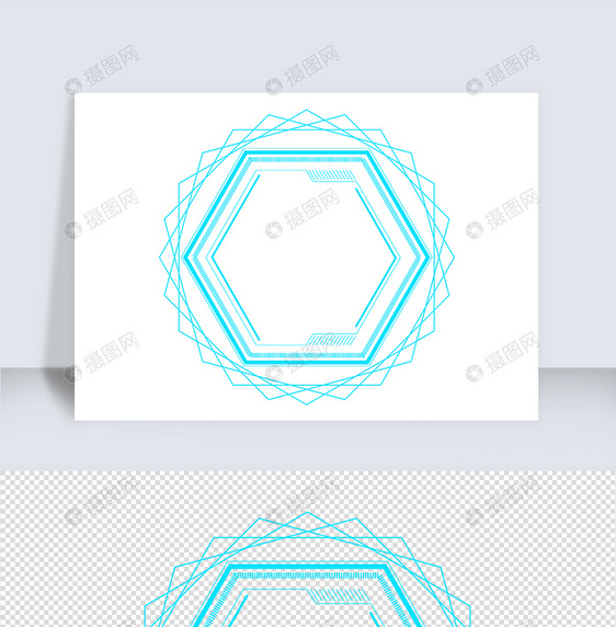 创意科技未来扁平几何边框图片