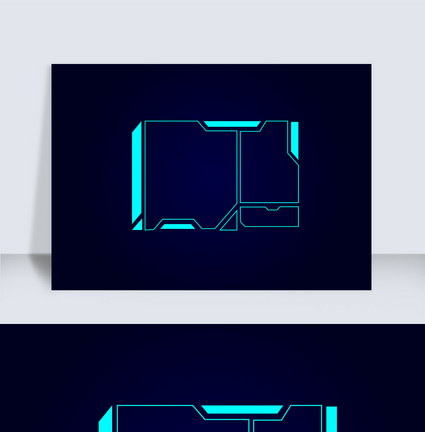 蓝色科技边框元素素材图片