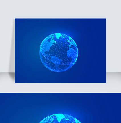 蓝色科技点状地球素材图片