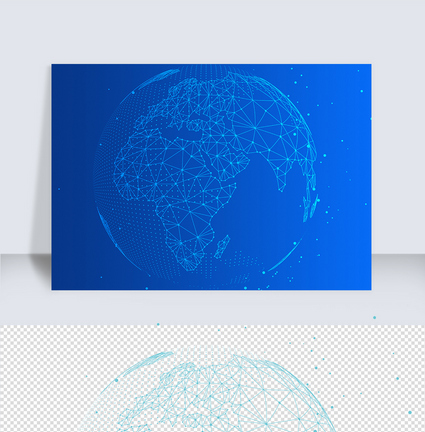 蓝色地球素材高科技设计素材商务简约图片