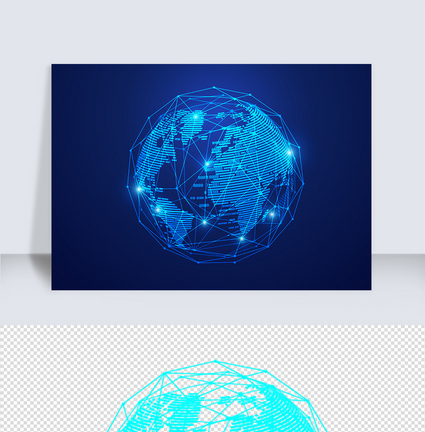 蓝色地球素材高科技设计素材商务简约图片