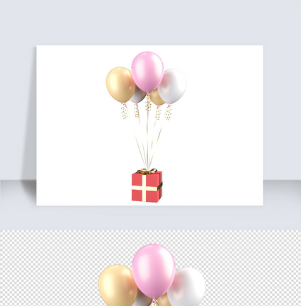 礼盒C4D时尚节日活动促销素材气球图片