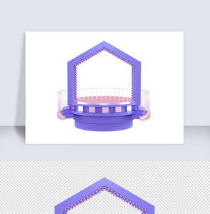 紫色立体C4D底座设计素材图片