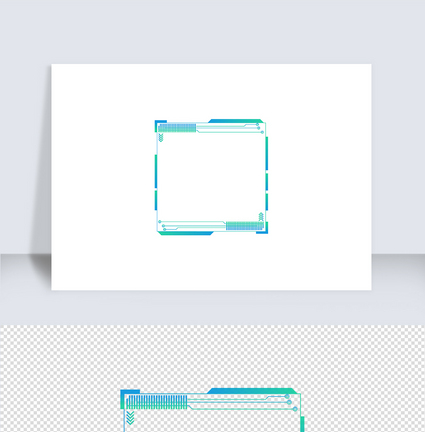 蓝绿渐变科技感十足边框（一）图片