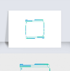 蓝绿渐变科技感十足边框（一）图片