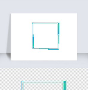 蓝绿渐变科技感十足边框（六）图片