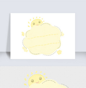 可爱夏日小清新黄色对话框气泡框图片