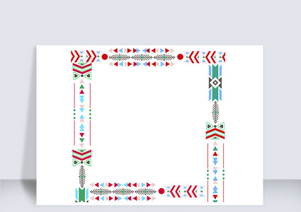 民族几何风卡通手绘边框高清图片