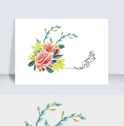 卡通手绘婚礼花卉花纹边框底框图片