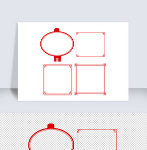 中国风红色简约边框图片