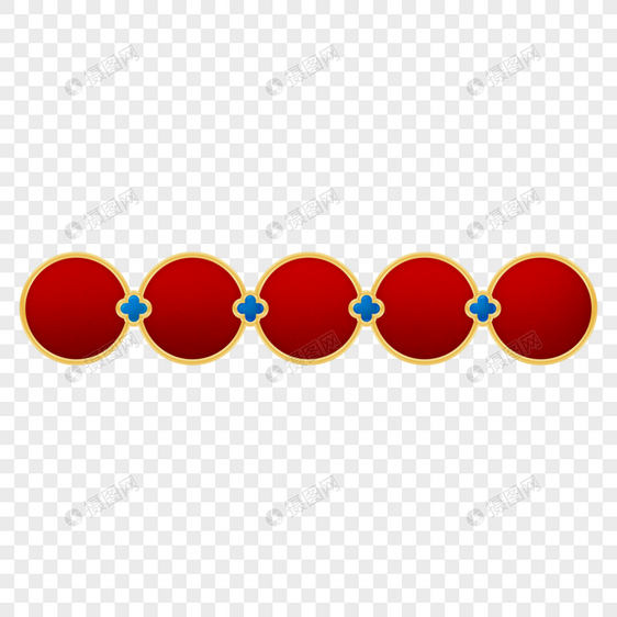 国潮金边圆形标题边框图片