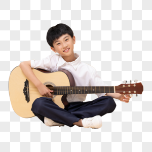 弹吉他的小男孩高清图片