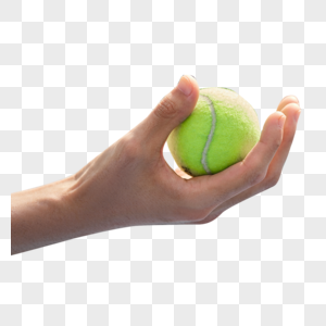 网球训练发球特写图片