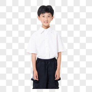穿白衬衫的小男孩形象图片