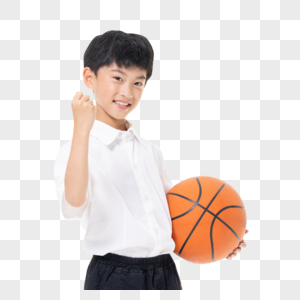 小男孩拿着篮球加油图片