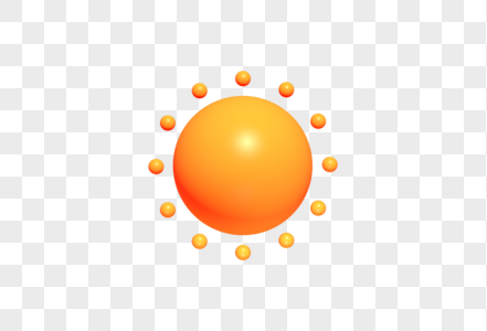 C4D太阳天气图标模型图片