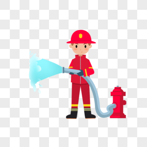 消防日消防员人物卡通元素图片