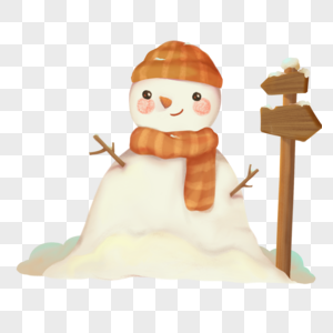 冬天戴围巾戴帽子的雪人图片