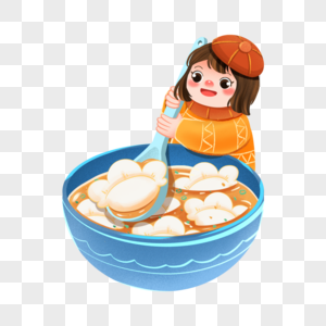 吃饺子的女孩图片