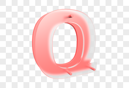 毛玻璃拟态风格半透明字母Q图片