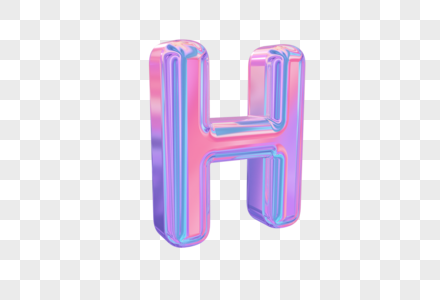潮流镭射酸性金属字母H图片