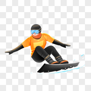 大雪节气运动会单板滑雪运动元素图片