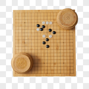 围棋盘上的黑白棋子图片