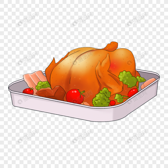 感恩节火鸡大餐卡通元素图片