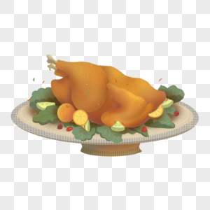 感恩节食物烤鸡图片