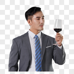 品酒的男性商务人士图片