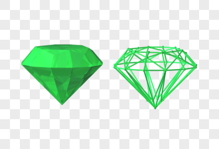 C4D绿色钻石晶体模型图片