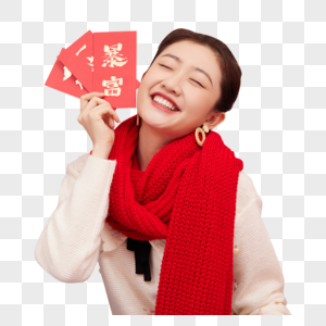 美女主播贺新年发红包图片