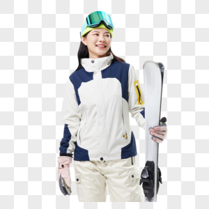 滑雪美女拿单板形象高清图片