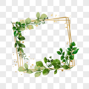 绿色植物自然生态婚礼卡边框图片