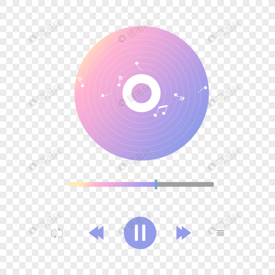 音乐播放器渐变光盘音符图片