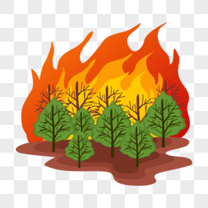 卡通自然灾害森林火灾图片