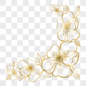 光效金边桃花植物花卉边框高清图片