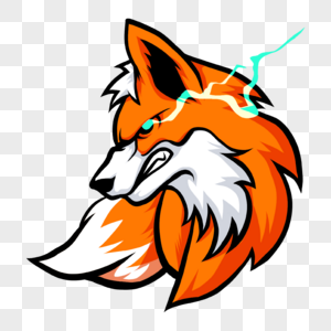 雷电光效狐狸图标图片