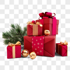 圣诞红色礼物盒子图片