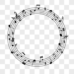圆形线条创意音乐音符边框图片