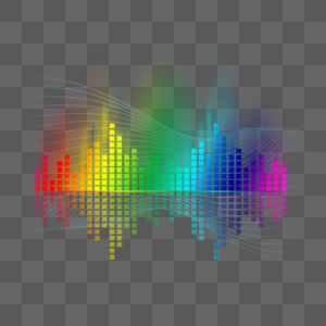 炫彩彩虹渐变声波均衡器光效图片