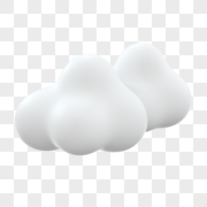 多云天气3d渲染可爱风格组成高清图片