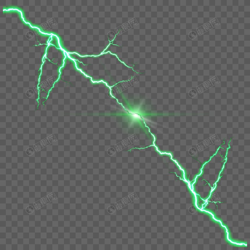 绿色闪电对冲光效图片